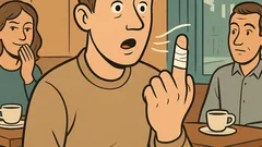 Witz: Stummer bricht Mittelfinger, spricht mit Akzent